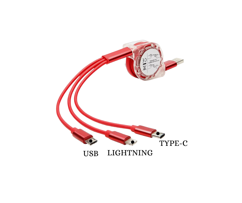 3 in 1 Charging Cable For Cars | Assorted Colors | StangCart