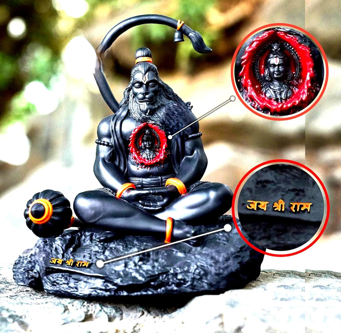 STANGKART Sitting Hanuman Ji Statue with Ram Lalla Inside Chest | StangCart