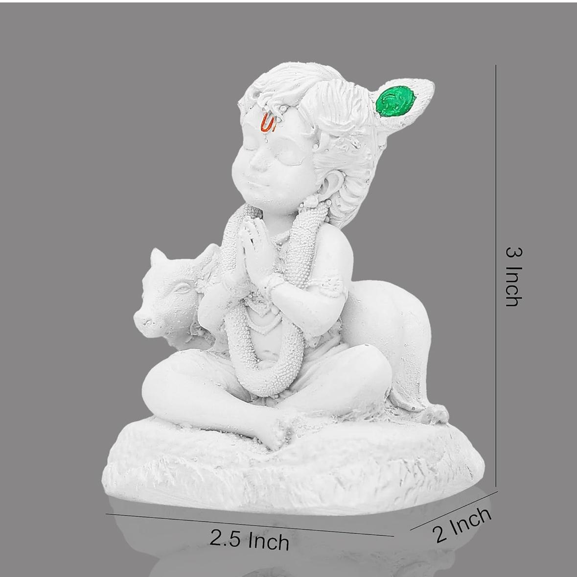 STANGCART BAL GOPAL WITH COW IDOL WHITE MATTE FINISH