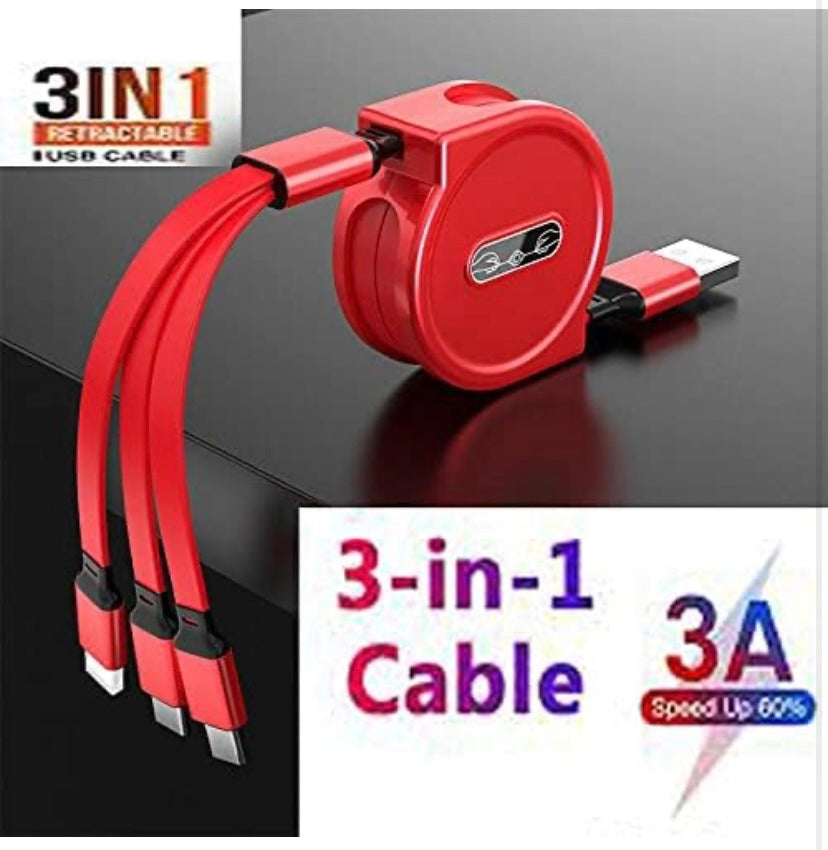 3 in 1 Charging Cable For Cars | Assorted Colors | StangCart